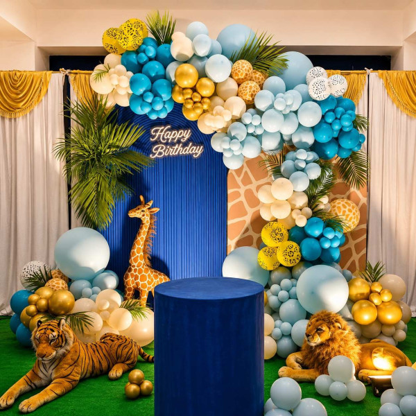 Blue jungle theme decor