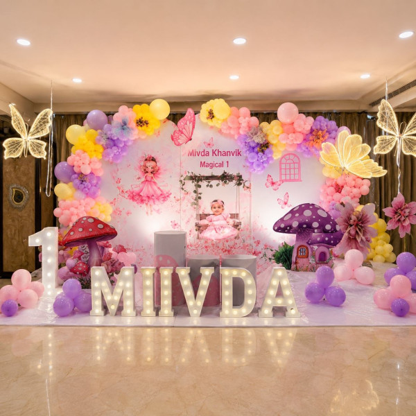 Pink fairy stage decor