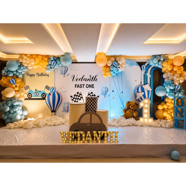 Hot air balloon theme stage decor