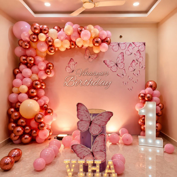 Pink butterfly theme decor