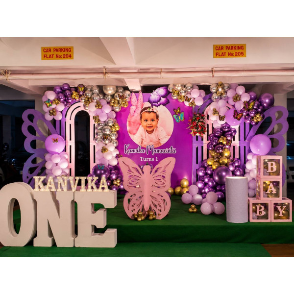 Purple butterfly theme decor