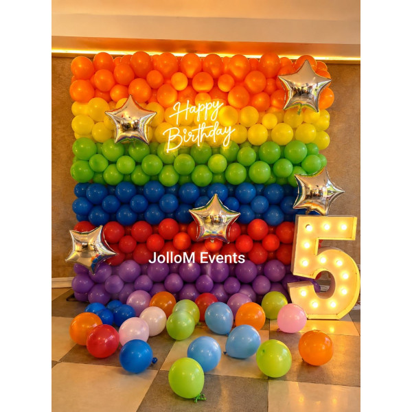 Rainbow balloons decor