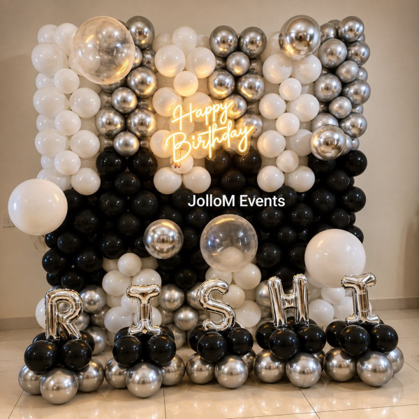 Silver and black theme decor