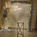 Decor with white artificial flowers 