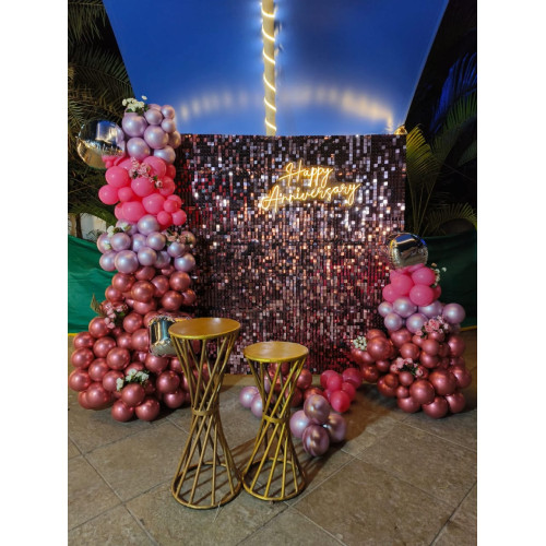 Rose gold panel decor 