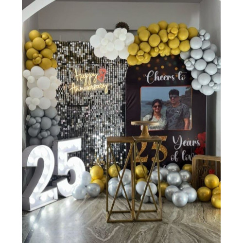 25th Anniversary decor with panels 