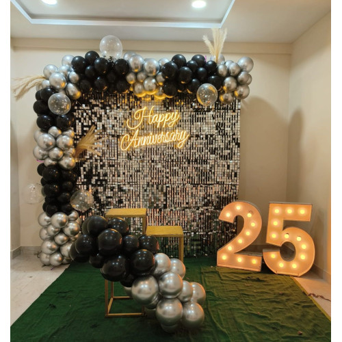 Silver panels decor 