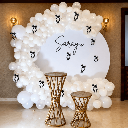 Classy white bow theme decor