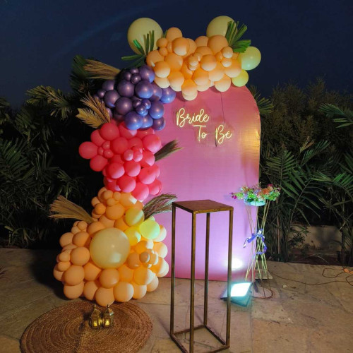 Bride to be decor with cake table