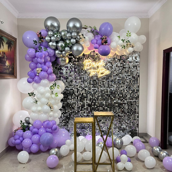 Silver Panel decor for bride