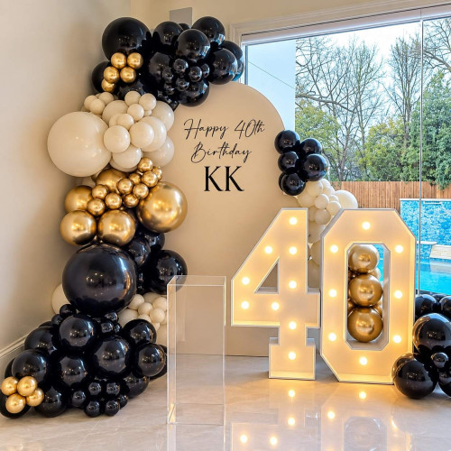 Classic black birthday decor