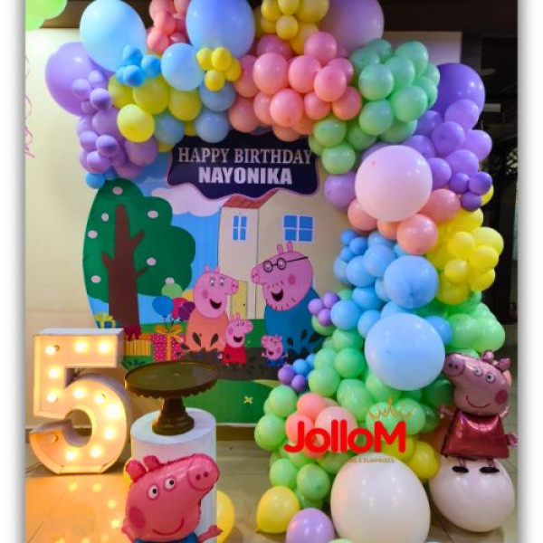 Peppa pig theme birthday decoration