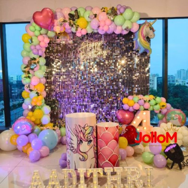 Pastel unicorn theme kid birthday decoration