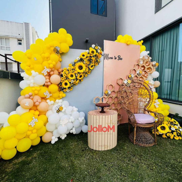 Sunflower and bee theme baby shower decoration