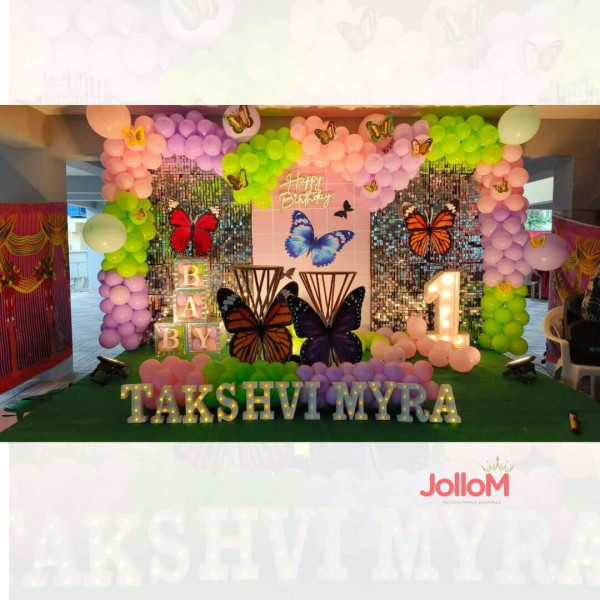 Pastel butterfly theme stage decoration