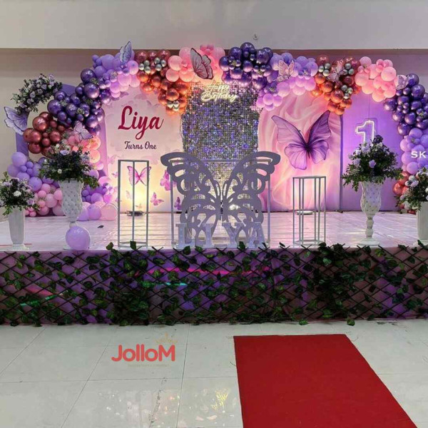 Colorful butterfly stage decoration