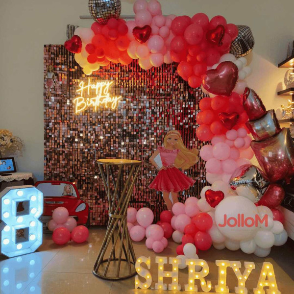 Barbie sequin theme birthday decoration