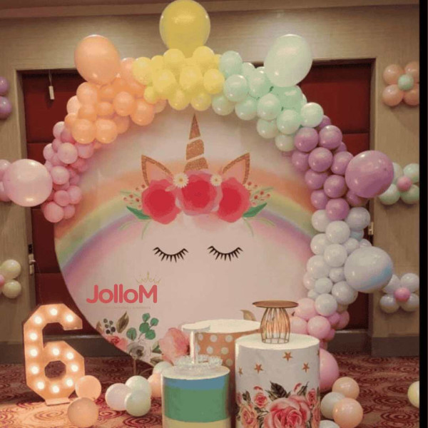 Rainbow theme kid birthday decoration