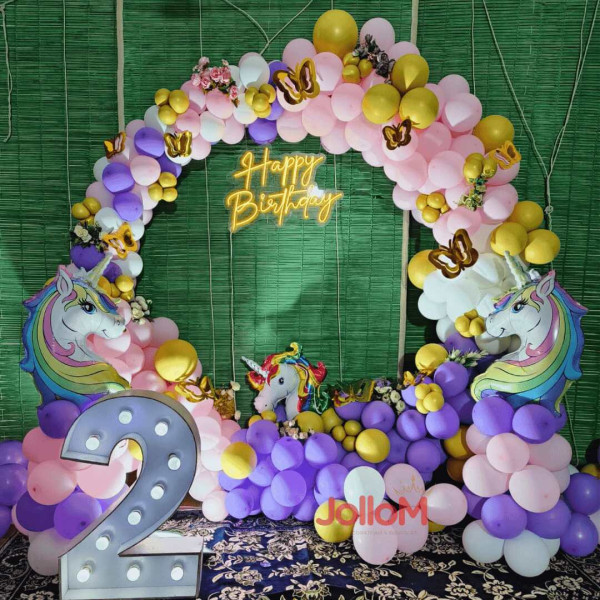 Unicorn theme kid birthday decoration
