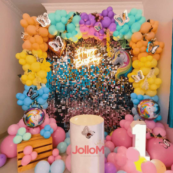 Colourful Unicorn kid birthday decoration