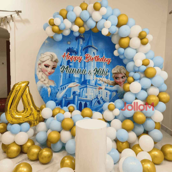 Simple elsa theme birthday decoration