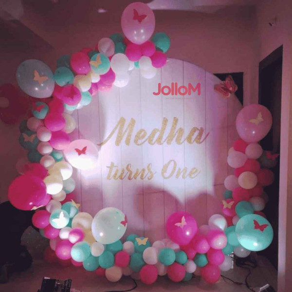 Pink & blue birthday decoration