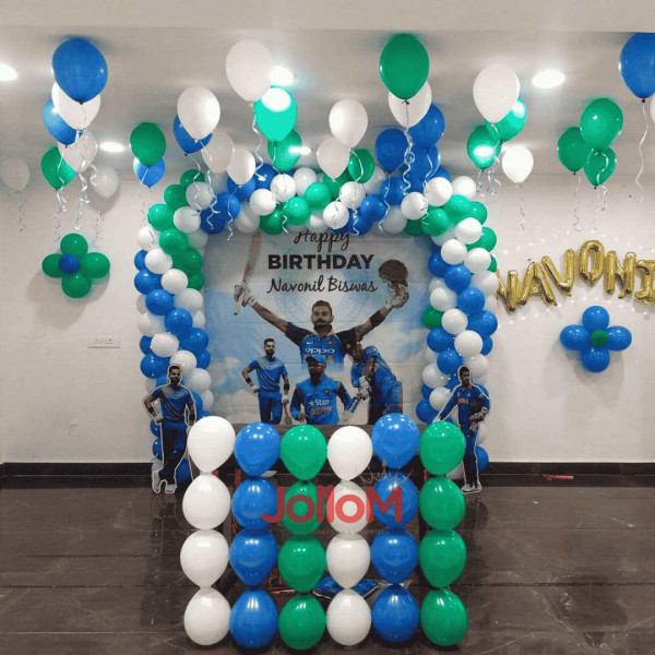 Cricketer theme birthday decoration