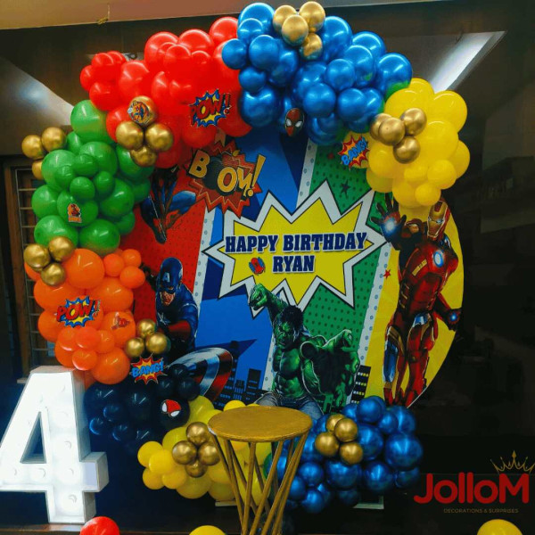 Iron man themed birthday decoration