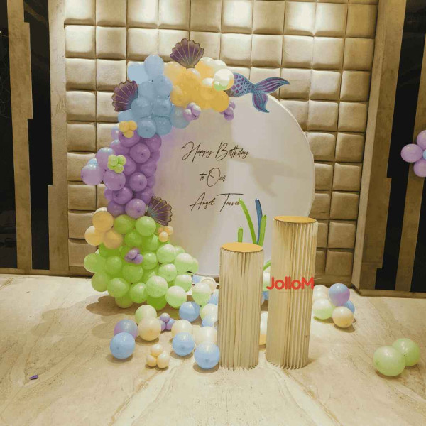 Simple Mermaid theme birthday decoration