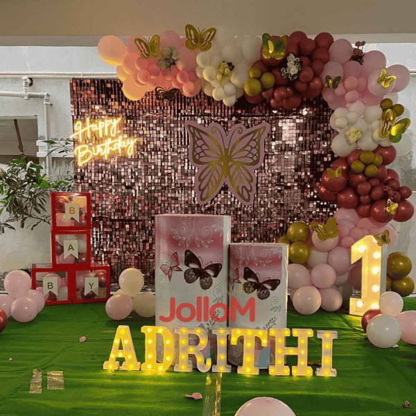 RoseGold panels  birthday decoration