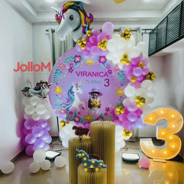 Elegant Unicorn birthday decoration