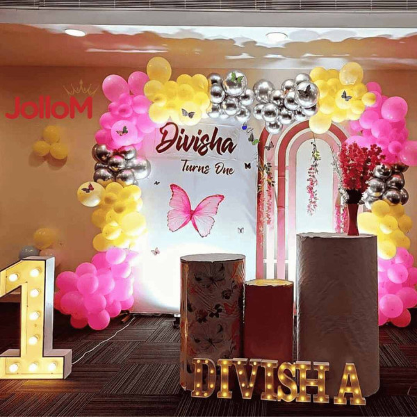 Unique U-frame kid birthday decoration