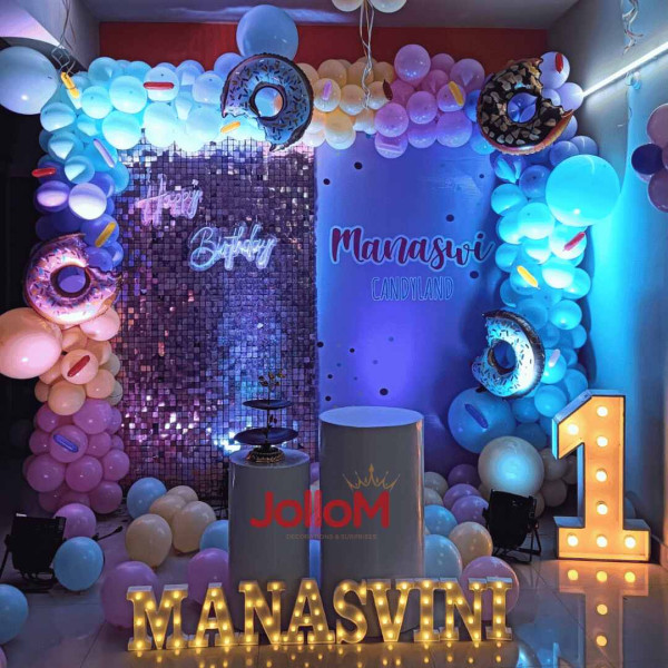 Donut theme kid birthday decoration