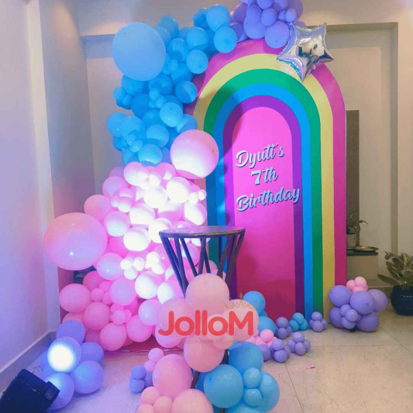 Colorful U-frame kid birthday decoration