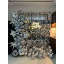 Silver backdrop decoration
