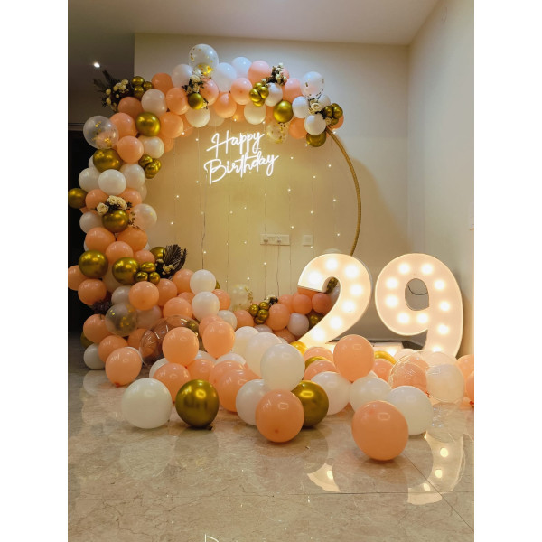 Ring with age led decor 