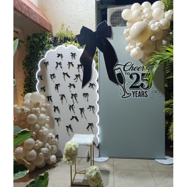 Bow theme birthday decor 